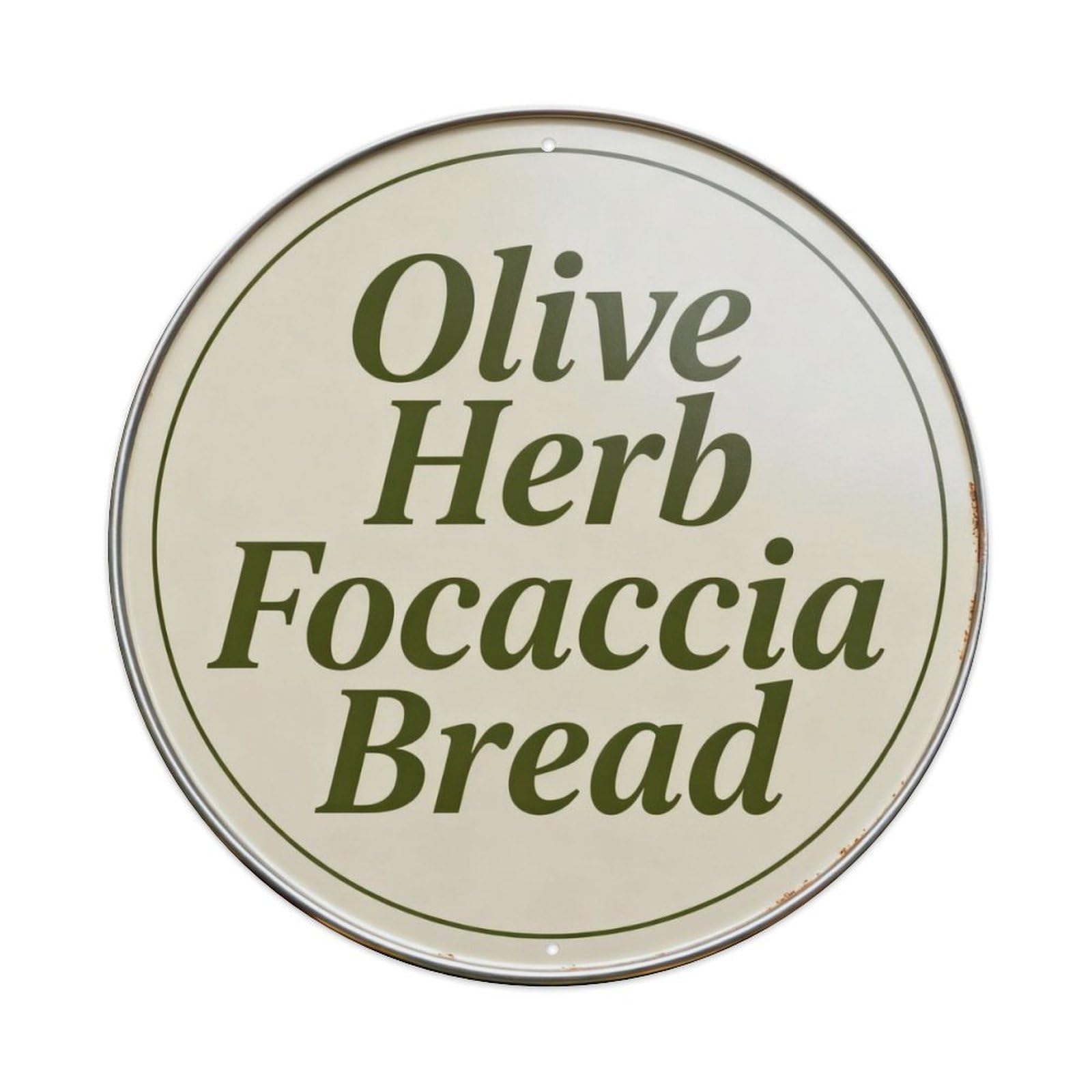 Olive Herb Focaccia Bread Metal Tin Sign Plaque