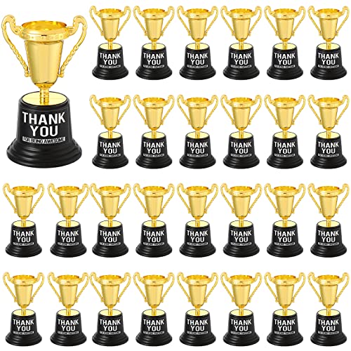 Fumete 30 Pcs Plastic Gold Trophy Award Thank You For Being Awesome Star Thumbs Up Award Trophies Bulk Golden Trophies For Halloween Party Kids Children Employee Teacher (Trophy Style) #TOP19