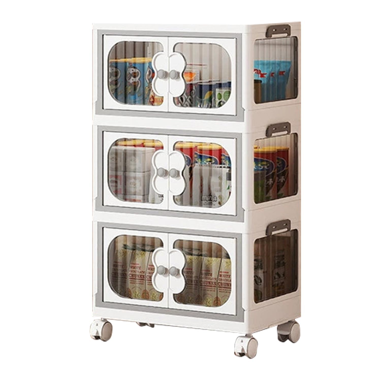 House of Quirk 3 Layer Storage Box Wardrobe with Wheels – Durable Plastic Foldable Closet Organizer with Multiple Compartments for Clothes, Bags, and Living Room Storage (45cm, White)-image-36