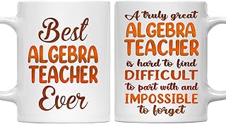 Gifts For Algebra Teacher - Best Algebra Teacher Ever Mug - Algebra Teacher Gifts - 11oz White Ceramic Mug for Office, Women, Men, Work Friends, Coworkers - Thanksgiving, Christmas Gift