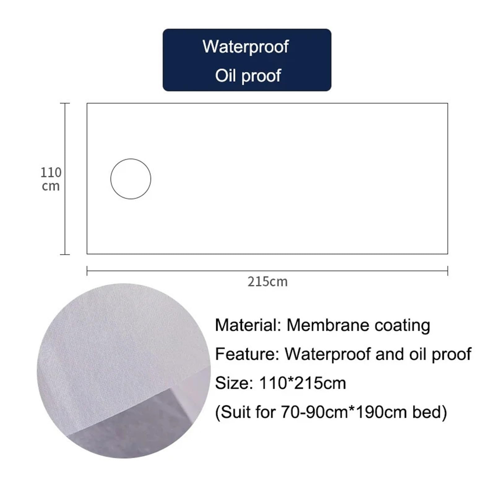 Sabanas Camilla Masaje Sábanas desechables con banda elástica, cubierta for mesa de masaje de salón, transpirable, no tejido, for Spa, tatuaje, viaje, Hotel, antisuciedad(Waterproof 110x215cm,20pcs)