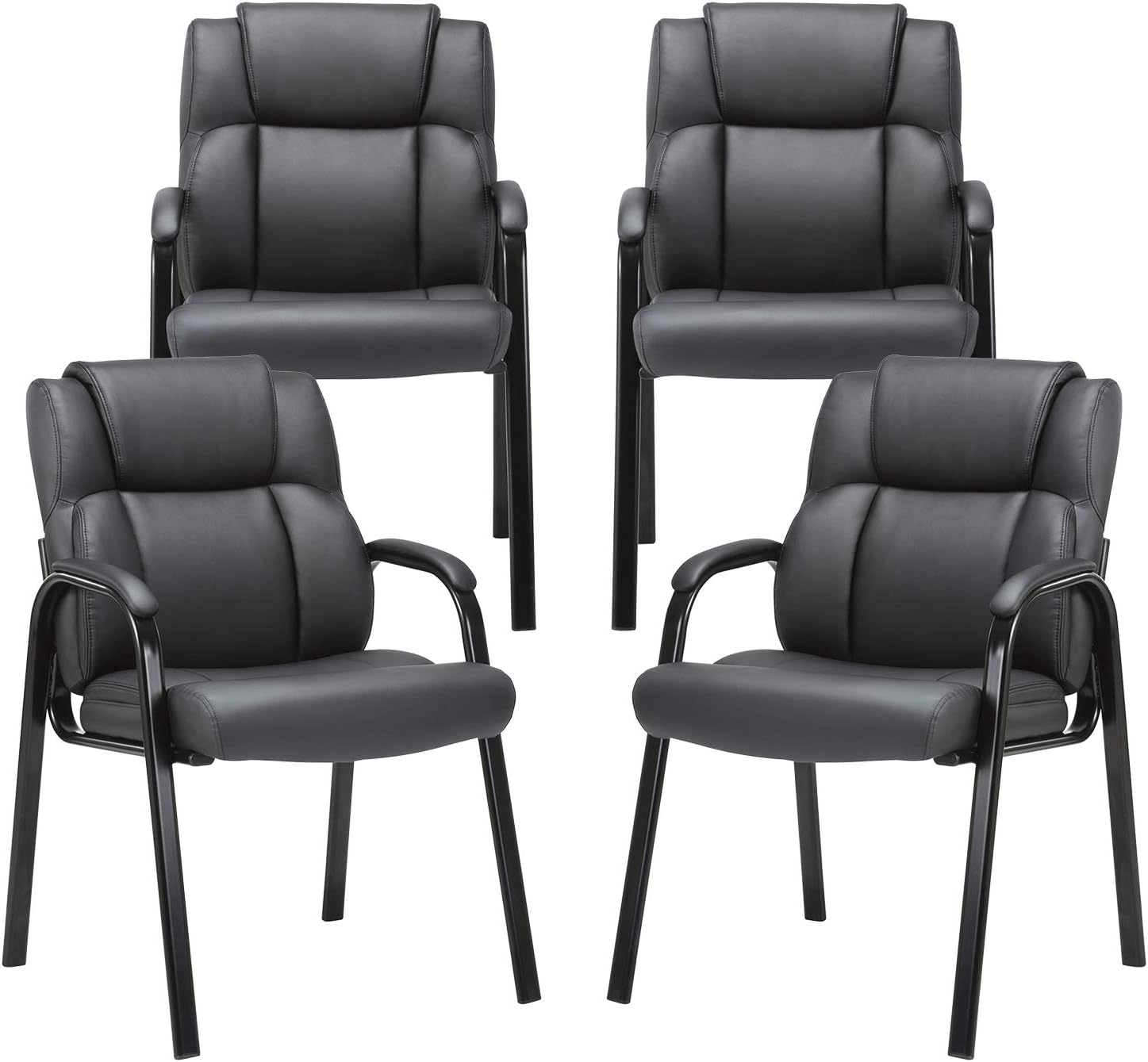 CLATINA Leather Guest Chair with Padded Arm Rest for