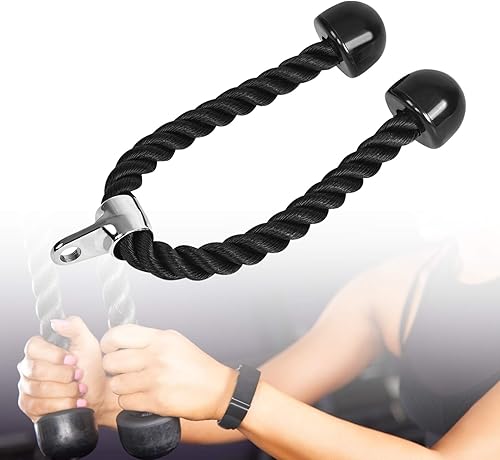 Cuerda de tríceps de nailon resistente para gimnasio