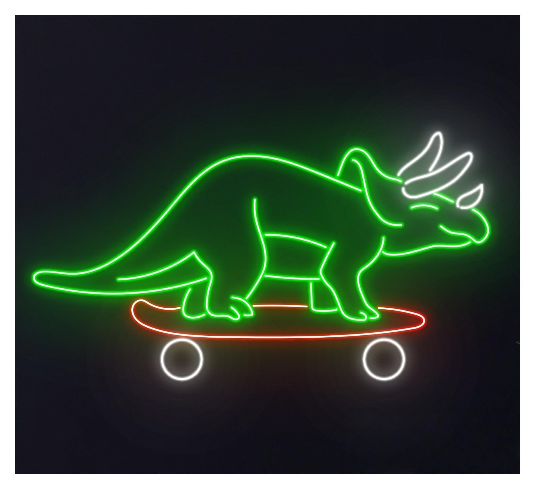RONGCH Hanging Art Neon Signs Dinosaur Skateboarding Neon Sign Skateboarder Skateboard Player 58cm