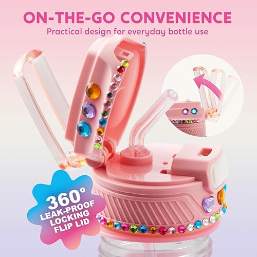 Miniatura 2 de Klever Kits Decora tus propios kits de botellas de agua para niñas de 6 años en adelante, unicornio, gema de diamante, manualidades, regalo de