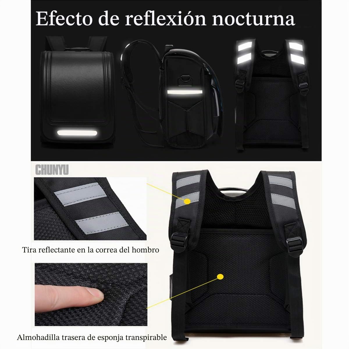 Mochila escolar para niños y niñas, impermeable, PU Randoseru, bolsas para estudiantes, color rojo