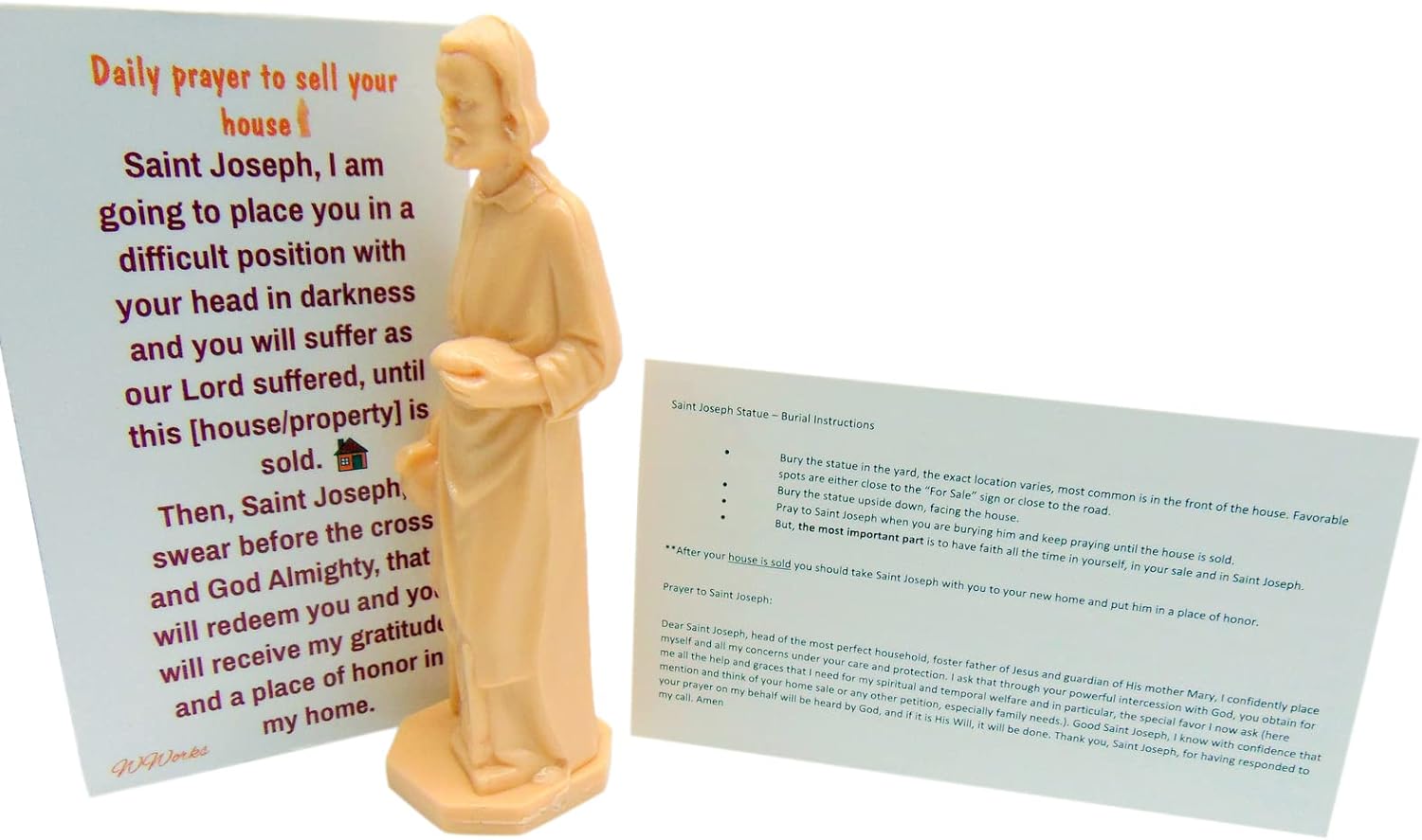 St Joseph Home Seller Kit with Magnetic Holy Card for Fridge Daily Novena Prayer Magnet with Saint Statue and Instructions - Image 5