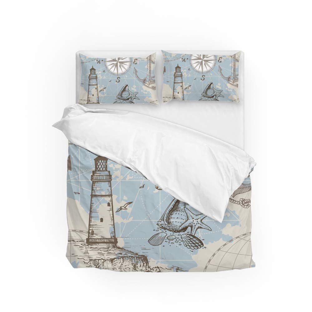 Housse de couette phare premium et 2 taies d'oreiller en tissu haute densité