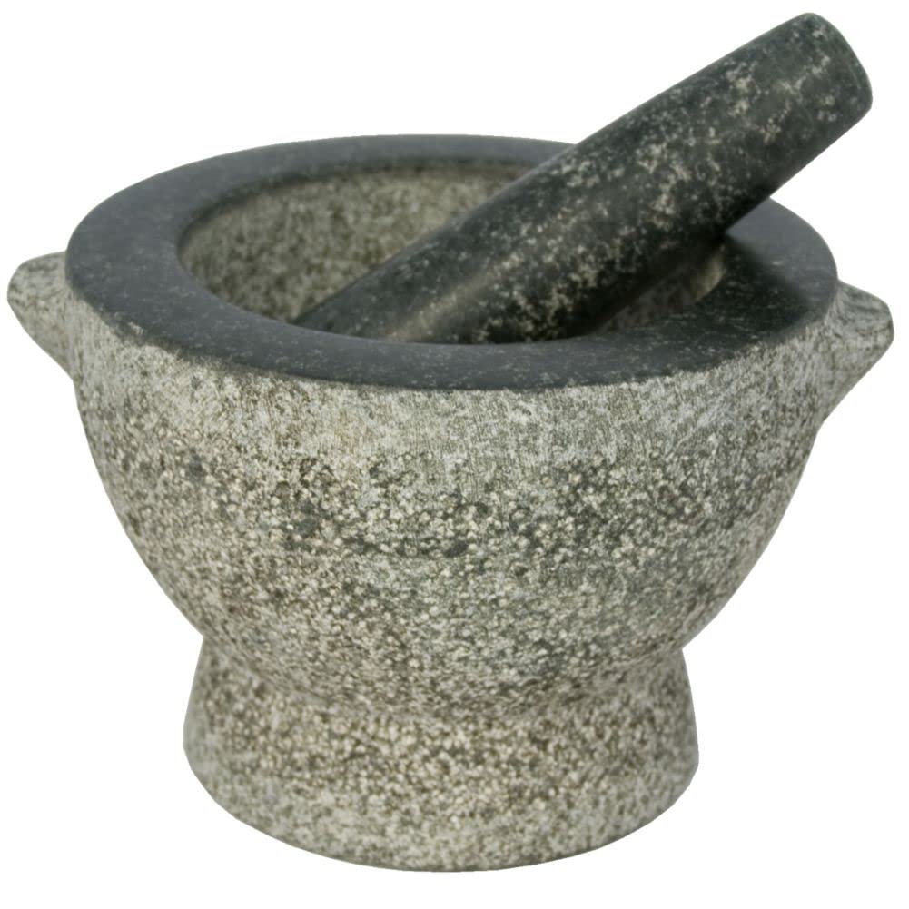 Libertyware Stone Granite Mortar and Pestle 4 Cup Capacity, 8 Inch, Gray