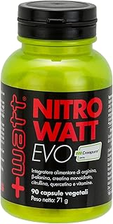 Nitrowatt EVO - Integratore Pre Workout Per il Riscaldamento Muscolare - Formato: 90 capsule