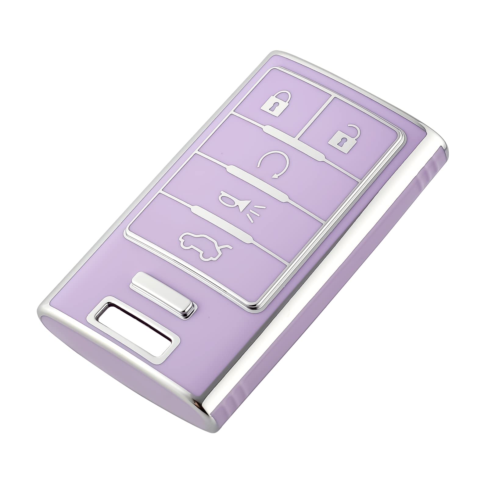OFFCURVE Key Fob Cover for Cadillac, Soft TPU Car Key Case Protector for Cadillac SRX ATS ELR XTS 2010 2011 2012 2013 2014 2015 Keyless Entry Remote Control Start Car Key Accessories, Purple