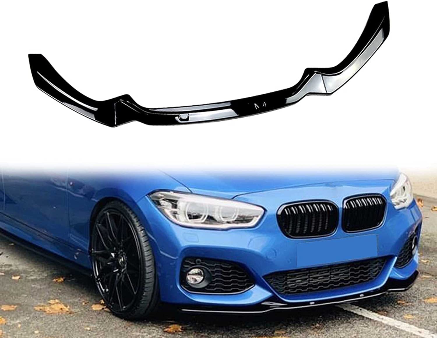 Spoiler ABS Frontali Auto per BMW 1 Series F20 F21 M-Pack 118i 120i 2015-2019, Auto Paraurti Anteriore Labbro Body Kit Spoiler Splitter,Light Black