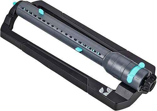 Aspersor oscilante Turbo 100003, ancho y rango de rociadores ajustables, cubre hasta 4,000 pies cuadrados, 18 boquillas de precisión para riego
