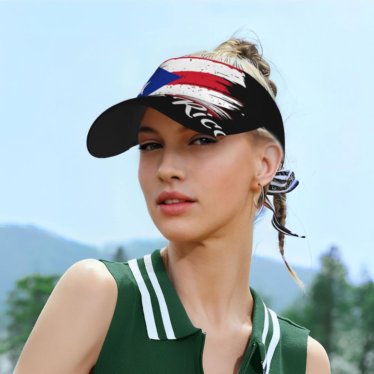 Cute Puerto Rico Flag Sport Sun Visor Hats Adjustable Empty Top Baseball Cap Puerto Rican Sun Caps for Women and Men - Image 6
