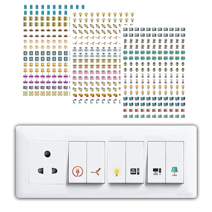 Switch Board Transparent Stickers for Home & Office - 486 pcs Self Adhesive 100% Waterproof Switch Sticker, Transparent Sticker for Switches, Light Fan, Wall Switch Board Sticker-Vinyl