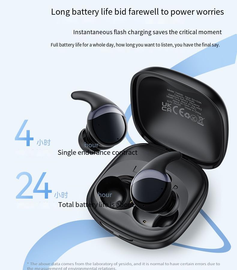 Sport in-Earbuds Active Noise Cancellation IPX5 Waterproof Ear Buds24 Hours Battery Life with Charging Compartment Earphones Wireless Bluetooth 5.3 Headphones for Working Fitness