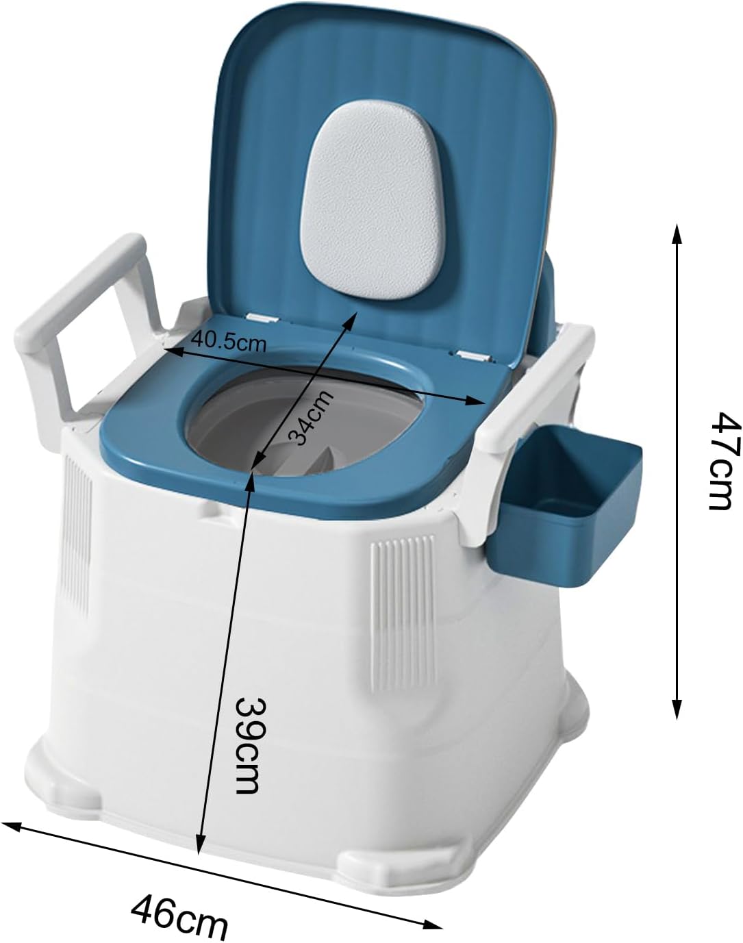 Portable Toilet Camping with Wide Seat,Removable Backrest And Armrests,Heavy-Duty Portable Potty for Camping, Hiking, Car Travel,Truck, RV, Boating, Road Trips, Beach,Easy to Clean,White