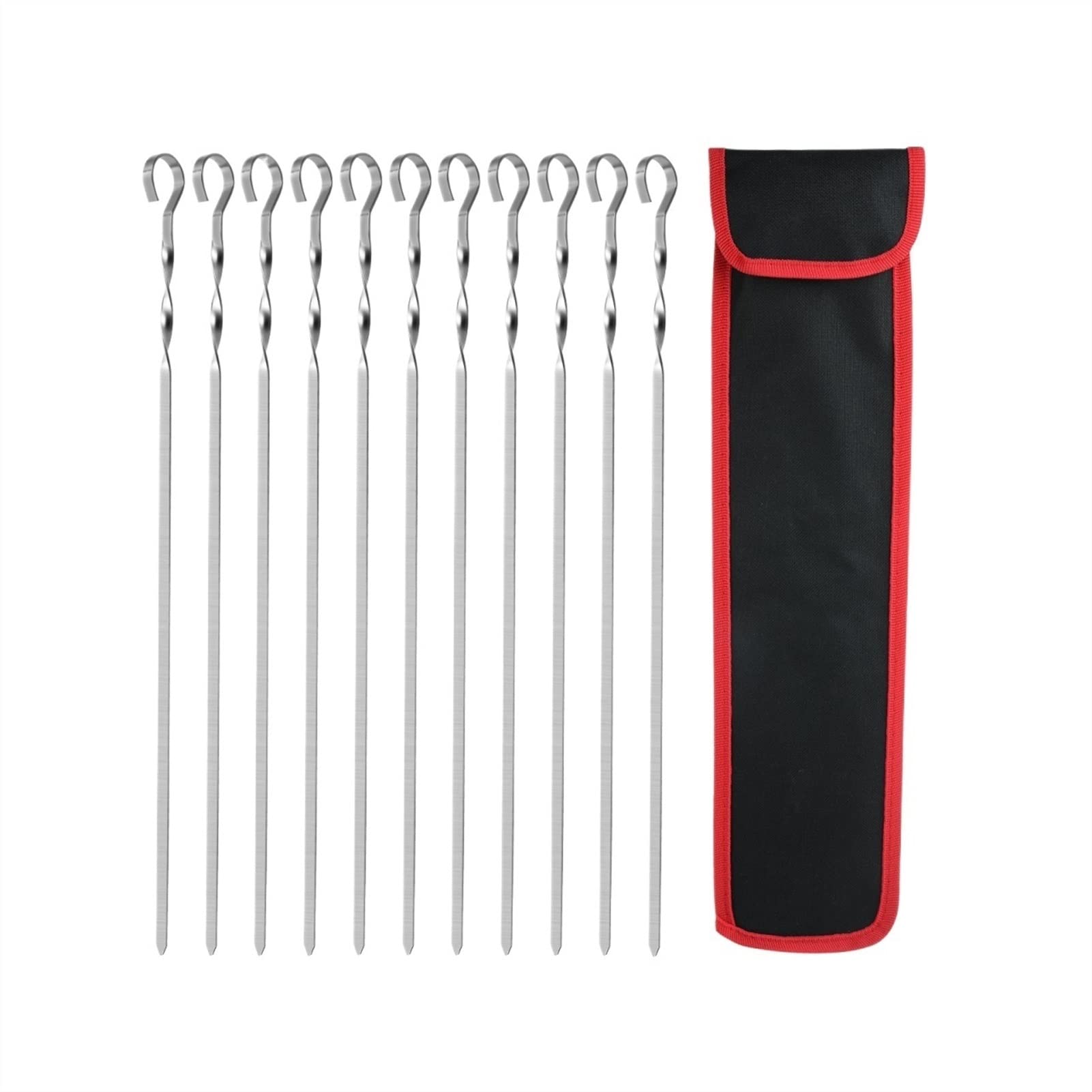 Spiedini per barbecue da esterno 8PCS Strumenti per lucidare Manico in legno Griglia Bastoncini per arrosti 43,5 cm Strumenti per barbecue da campeggio Set Borsa per riporre Kiit (Color : 6PCS Kewer
