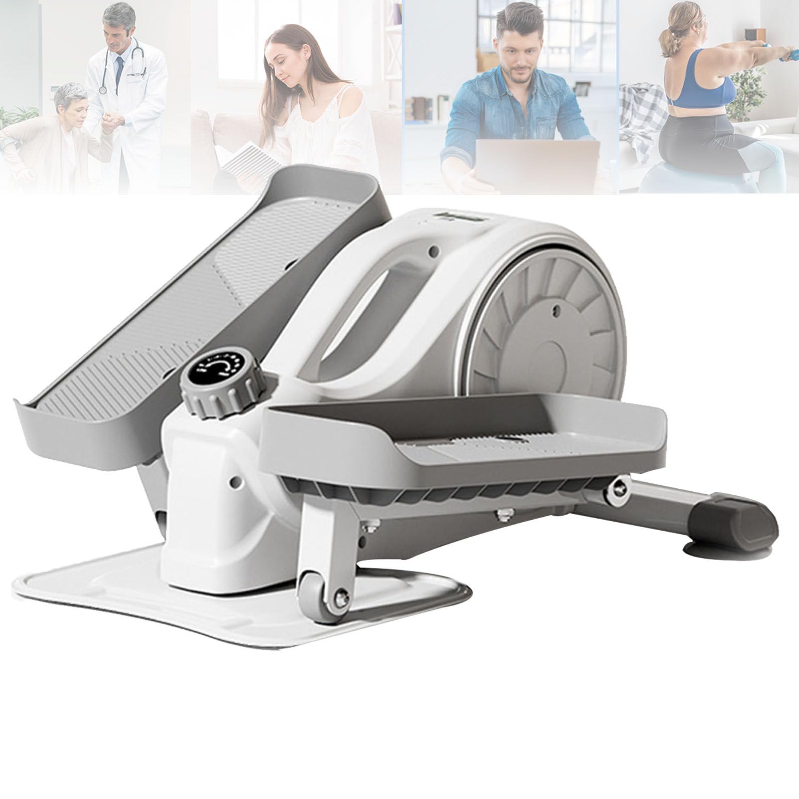 Pedale Elettrico per Esercizi, Macchina ellittica per Esercizi Cardio sotto la scrivania, Cyclette per Anziani, Macchina per Esercizi con Step e pedana per Esercizi con Le Gambe