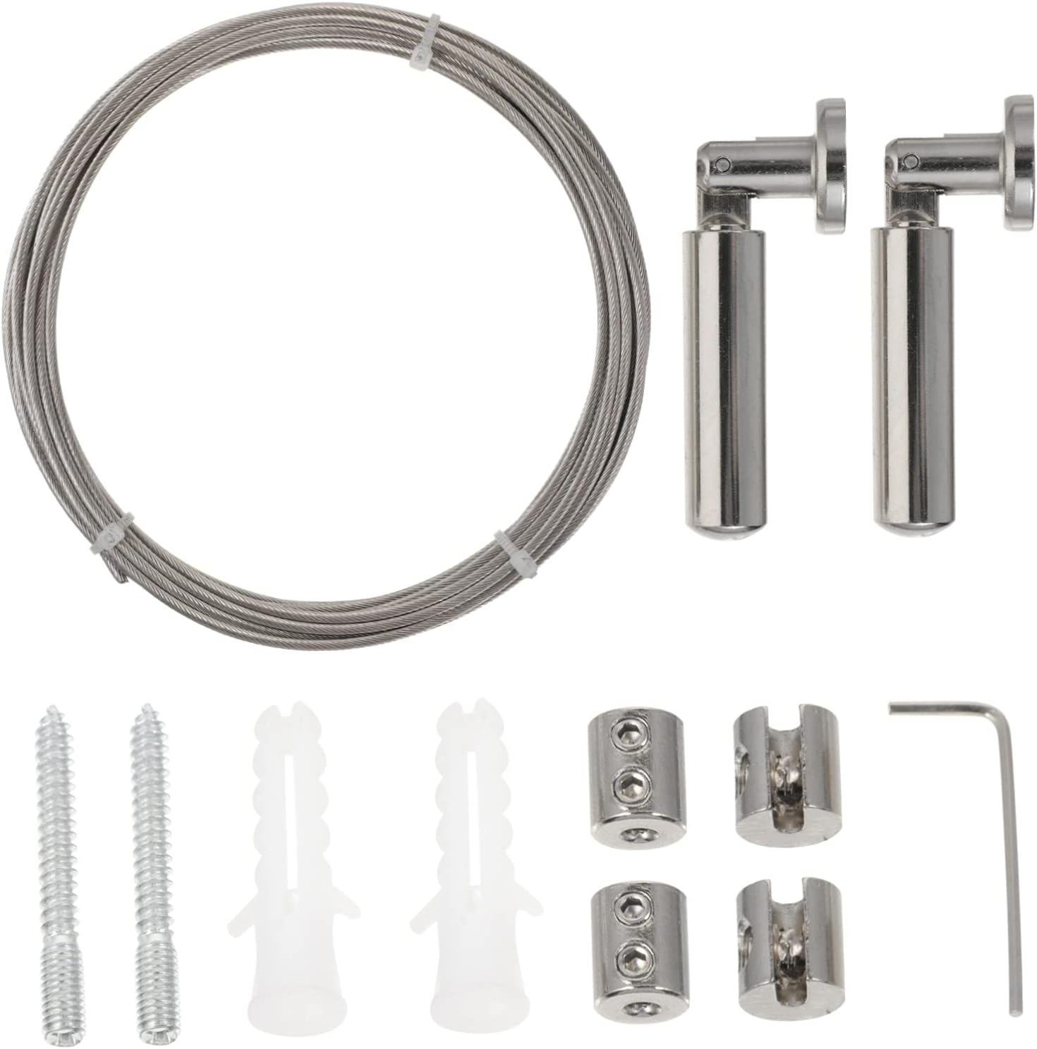 1Set Stainless Steel Clothesline Rope Set Clothes Drying Wire for Curtains and Drapes and Flexible Design for Home Use Easy Installation for Windows Balconies
