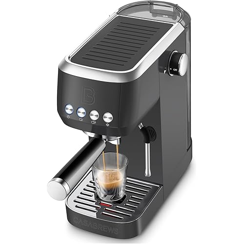 CASABREWS 3700 Essential Espresso Machine 20 Bar, Professional Espresso Coffee Machine with Steam Milk Frother, Coffee Maker Cappuccino Latte Machine with 43.9oz Removable Water Tank, Black