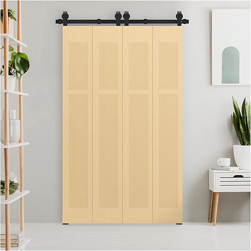 Miniatura 3 de Nuk3y - Kit de herrajes para puerta corredera de granero, color negro (riel de 51-58 pulgadas)