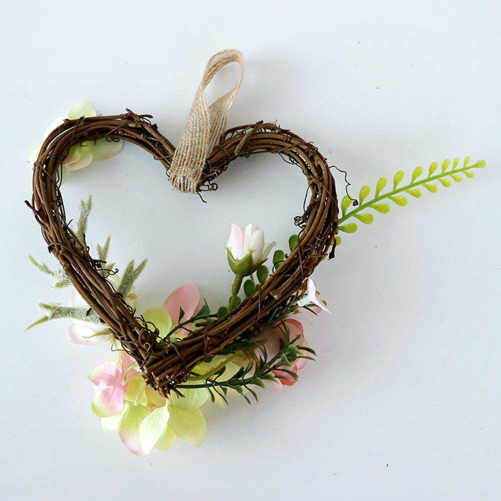 Couronne De Fleurs Artificielles En Forme De Cœur - Fleurs En Soie Résistantes à La Décoloration - Décoration Mariage, Fête, Intérieur