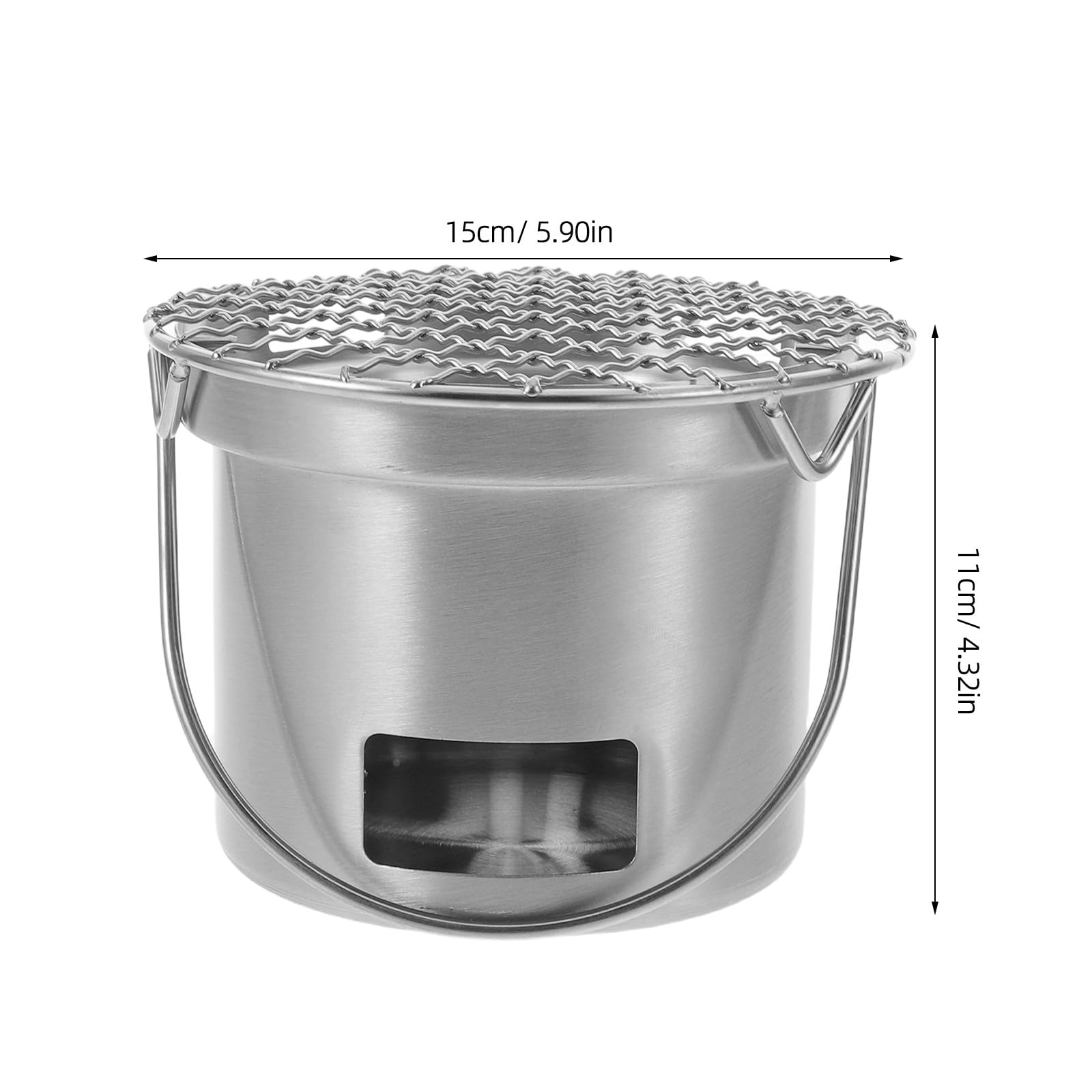 Gatuida Piccola griglia: piccola griglia per barbecue in acciaio inossidabile per tavolo da picnic da campeggio all'aperto - stufa portatile per barbecue a carbone per picnic in giardino