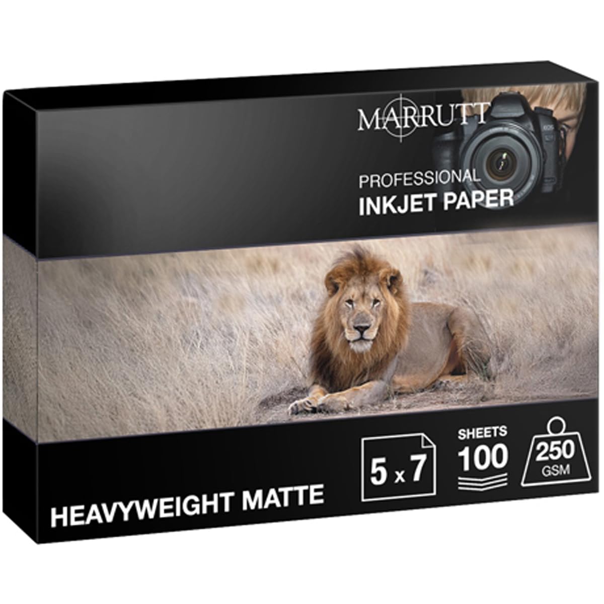 Marrutt Carta fotografica opaca per stampanti a getto d'inchiostro, 250 g/m², 12,7 x 17,8 cm, 100 fogli