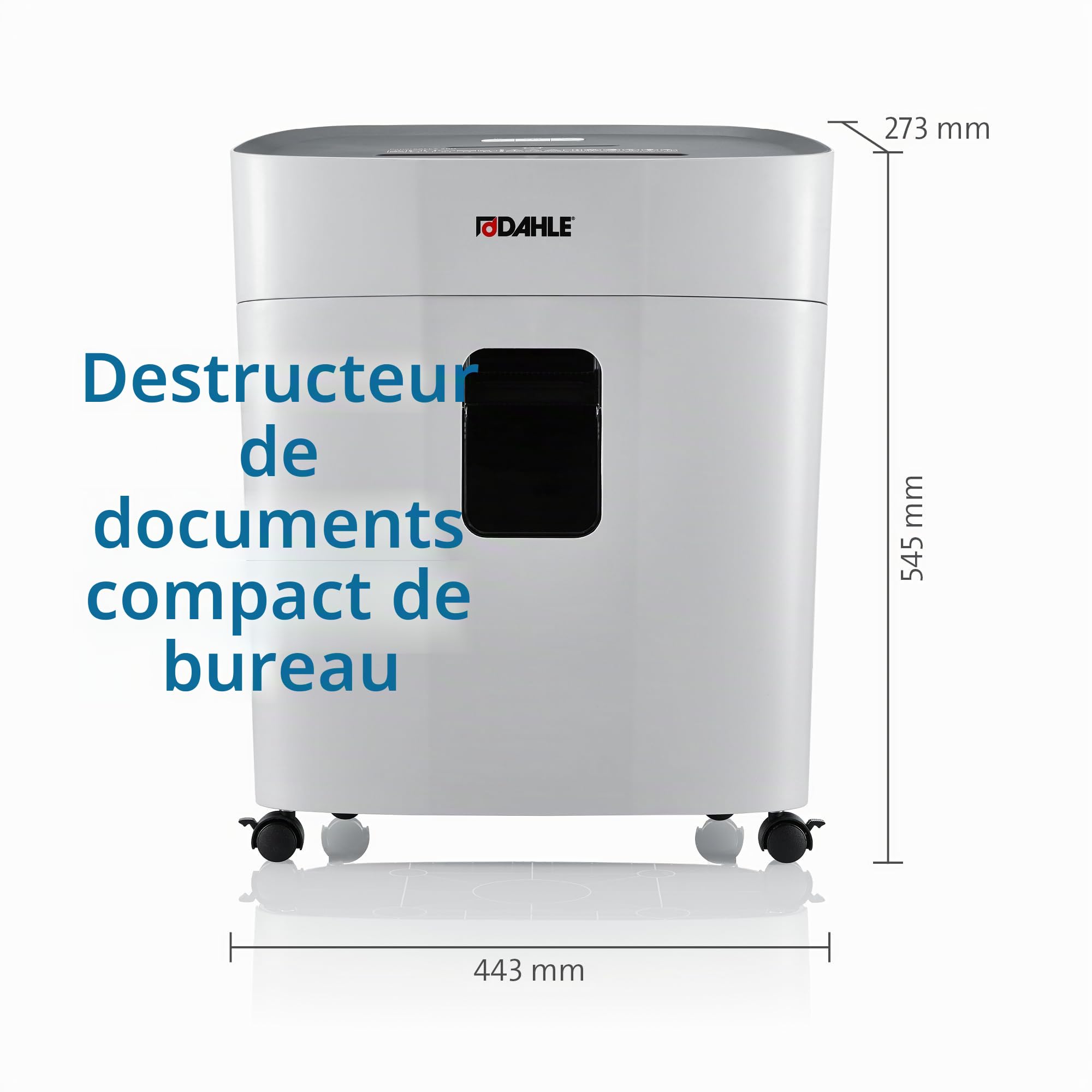 Dahle PaperSafe PS 240 Destructeur de documents (10 feuilles, niveau de sécurité P4, coupe croisée, sans huile et sans entretien, 25 l) Gris