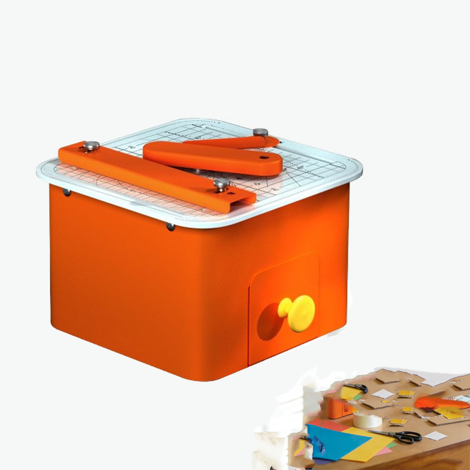 Cortador Eléctrico Compacto para Cartón con Recipiente para Recortes, Estación De Corte DIY para Papel, Cartón, Papel Kraft, Tela Fina Y Paneles De Espuma