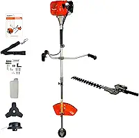 Carbon Fak Roçadeira a Gasolina Profissional 52cc 2,5HP Bipartida com Adaptador Podador de Cerca Viva
