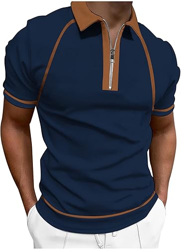 Camisetas de manga larga para hombre, con cremallera, para otoño, invierno, ajustadas, clásicas, estampadas, para golf, deportes al aire libre,