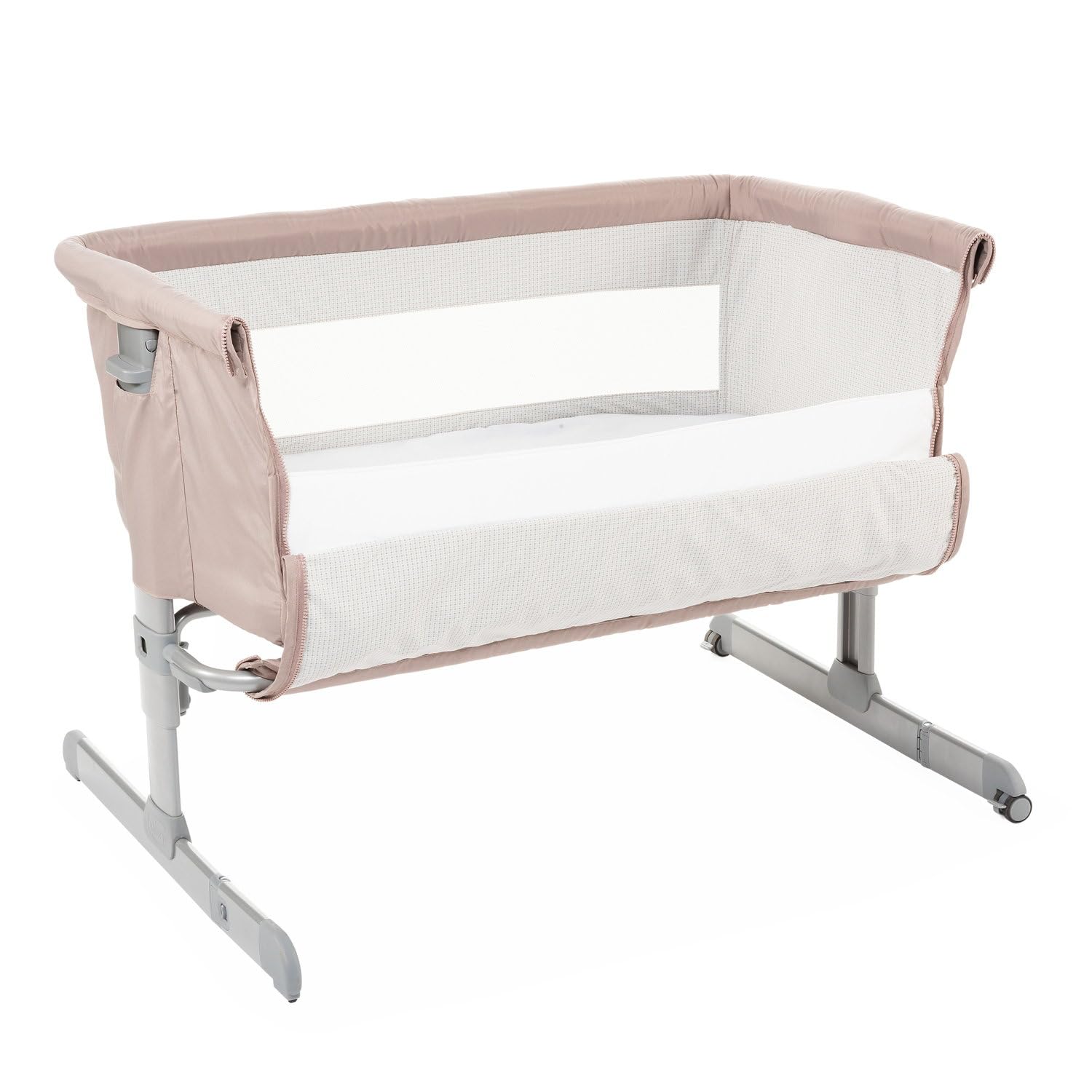 Chicco Next2Me Culla Neonato Fianco Letto, Lettino Neonati Con Materasso, Compatibile con Diversi Letti, Altezza Regolabile, Inclinabile, Buona Circolazione Dell'Aria, Materasso e Borsa Inclusi