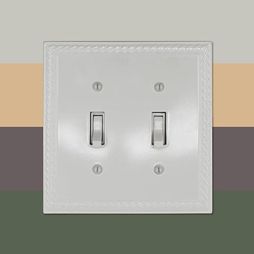 Miniatura 8 de Questech Decor - Cubierta para interruptor de luz de palanca doble, placa de pared eléctrica de 2 segmentos, cubierta de receptáculo de tamaño