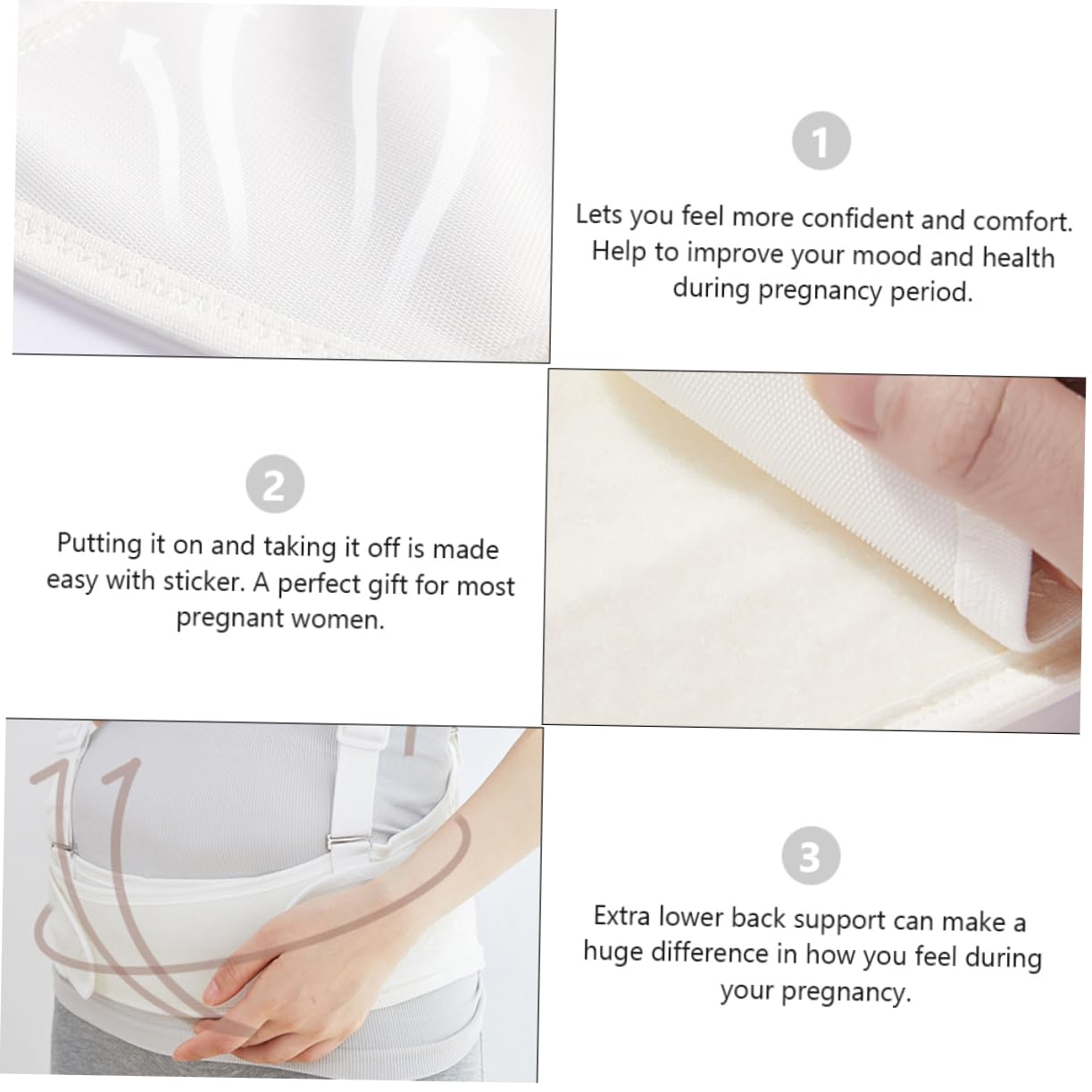 Maternity Support Band Pregnancy Belly Support Belt Shoulder Straps Elastic Breathable for Comfort