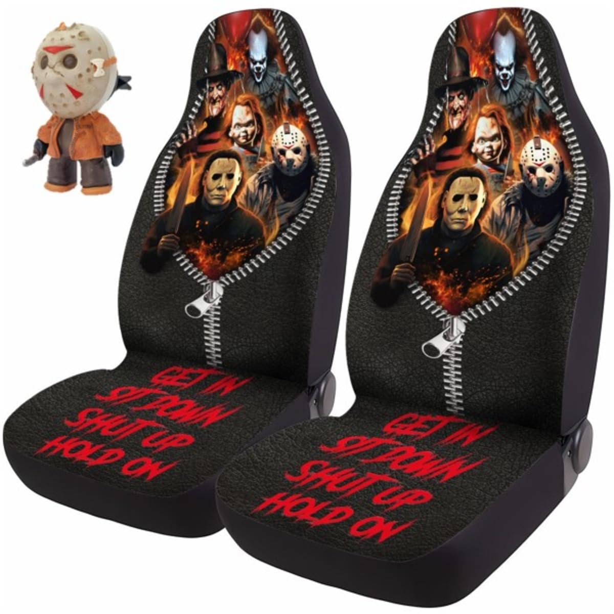Amazon.com: GENANY Horror Movie Characters Front Car Seat Covers and D Resin Horror Movie Masked Character Car Air Freshener Vent Clips Bundle for Amazon.com: GENANY Horror Movie Characters Front Car Seat Covers and D Resin Horror Movie Masked Character Car Air Freshener Vent Clips Bundle for