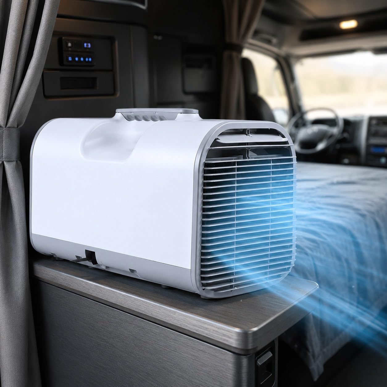 Aria Condizionata Portatile, Condizionatore Portatile per Camper 4400/5100BTU con 3 velocità Regolabili, Timer & Telecomando, 4-in-1 Deumidificatore, Condizionatore & Ventilatore