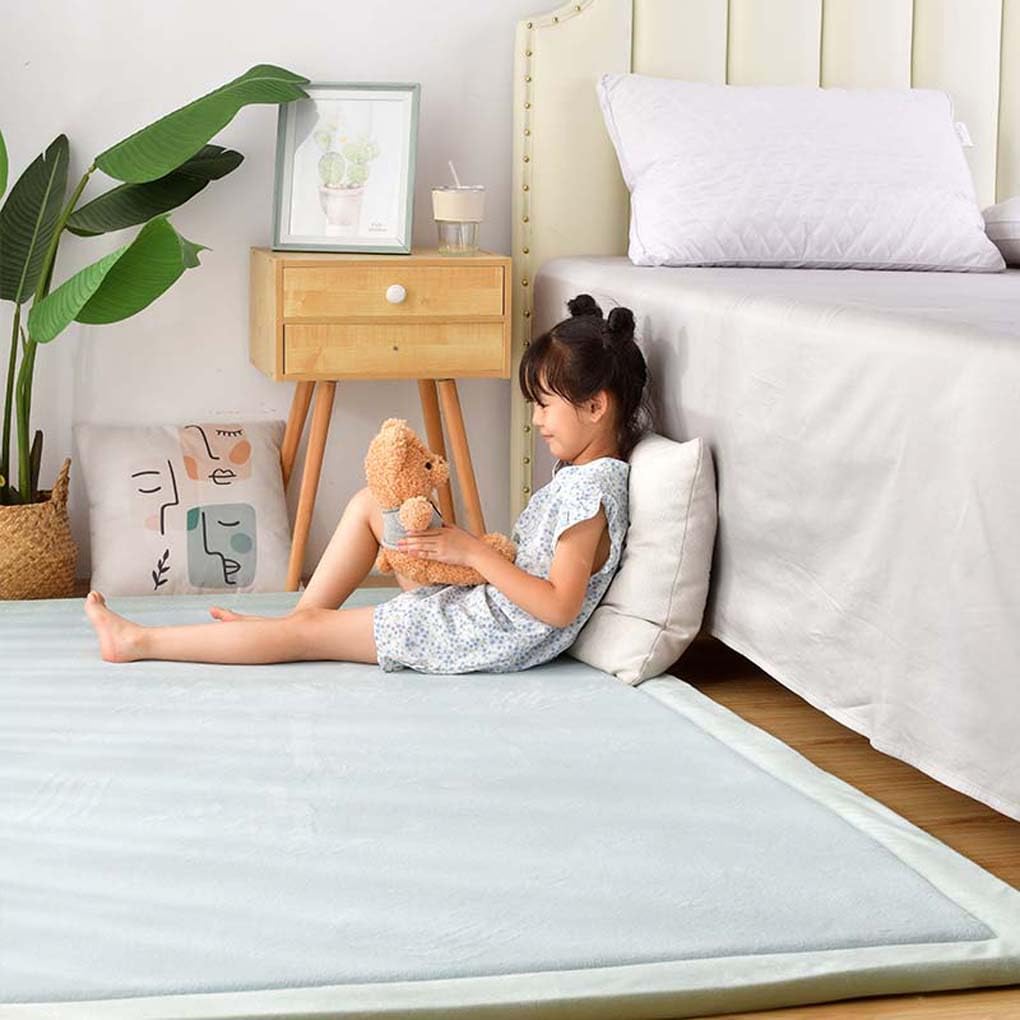 Amazon | ラグマット 厚手 フランネル カーペット 無地 グリーン