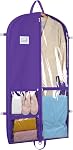Zilink Dance Sac à vêtements, sac à vêtements suspendu 40 De pouce pour les costumes de danse, avec 4 Poches à fermeture éclair claires et moyennes 1 Grande poche zippée, noire