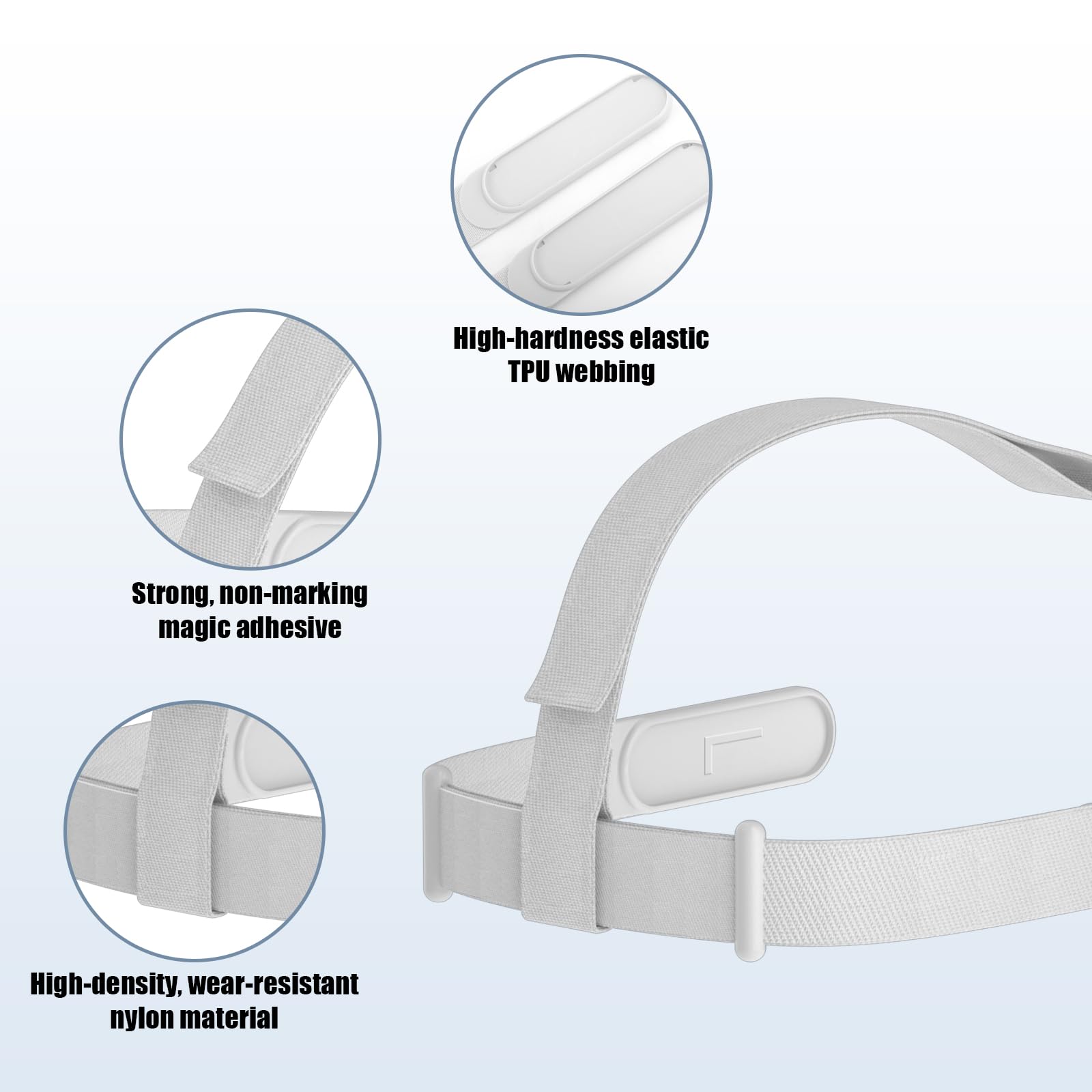 Fascia per la Testa per Oculus Quest 2 Visore, Regolabile Cinturino di Ricambio Head Strap Parti di Accessori Visore VR Compatibile con Meta Quest 2