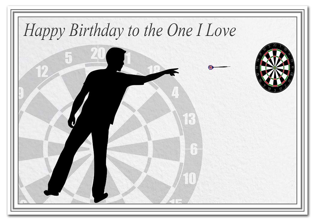 Darts Birthday Cards for him - Best Unusual Unique Cool Special - Men Male Boys (One I Love Birthday Card – Darts themed)