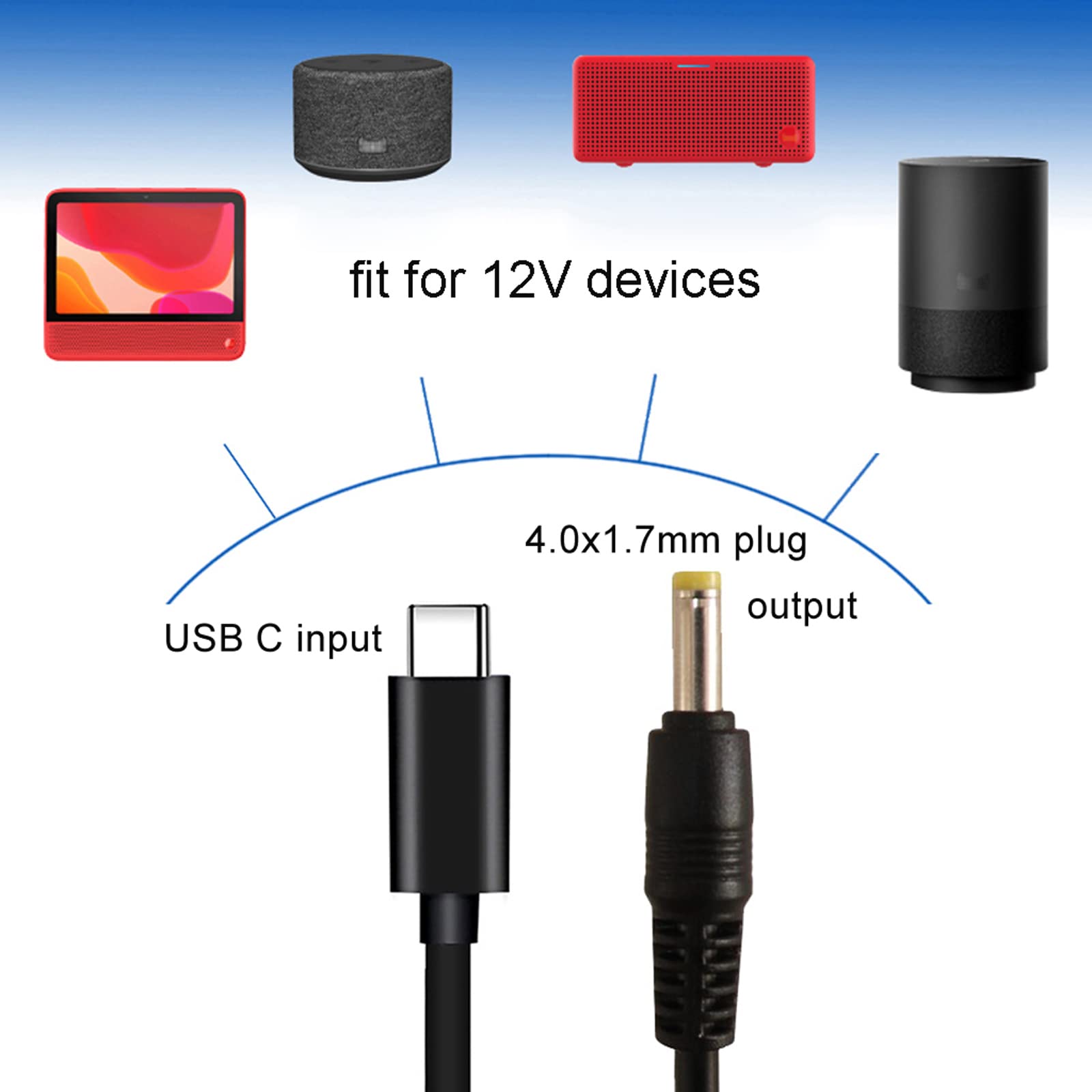 SinLoon DC 5V a 12V USB Step Up Converter Cavo adattatore di alimentazione con jack DC 5,5 x 2,1 mm per fotocamera, lampada da scrivania, altoparlanti, cuffie Blue Tooth e altri dispositivi
