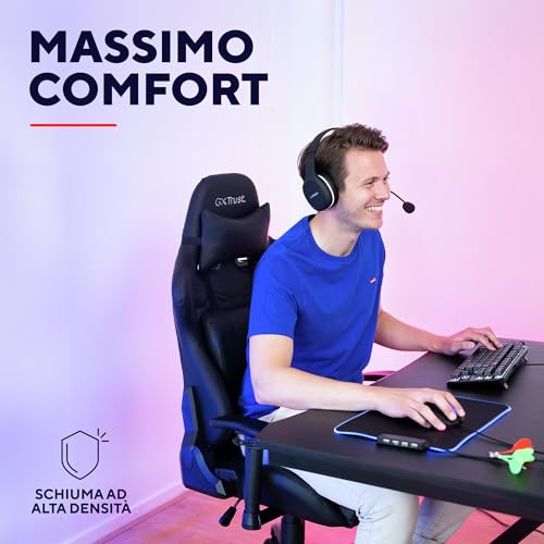 GXT 708 Resto Sedia Gaming, Sedia 360° con Cuscini Rimovibili, Regolabile in Altezza, Sedia Girevole da Scrivania per PC, Ufficio, per Gioco – Nero - Sedia gaming - Immagine 5