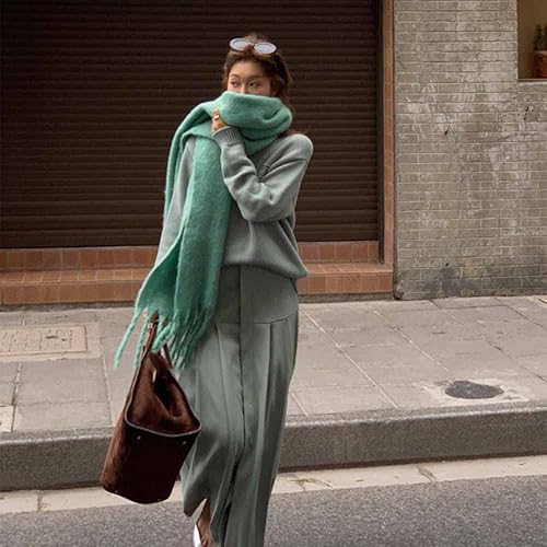 Miniatura 28 de Bufanda grande y gruesa de gran tamaño, esponjosas, de lana grande, gruesa, cálida para invierno