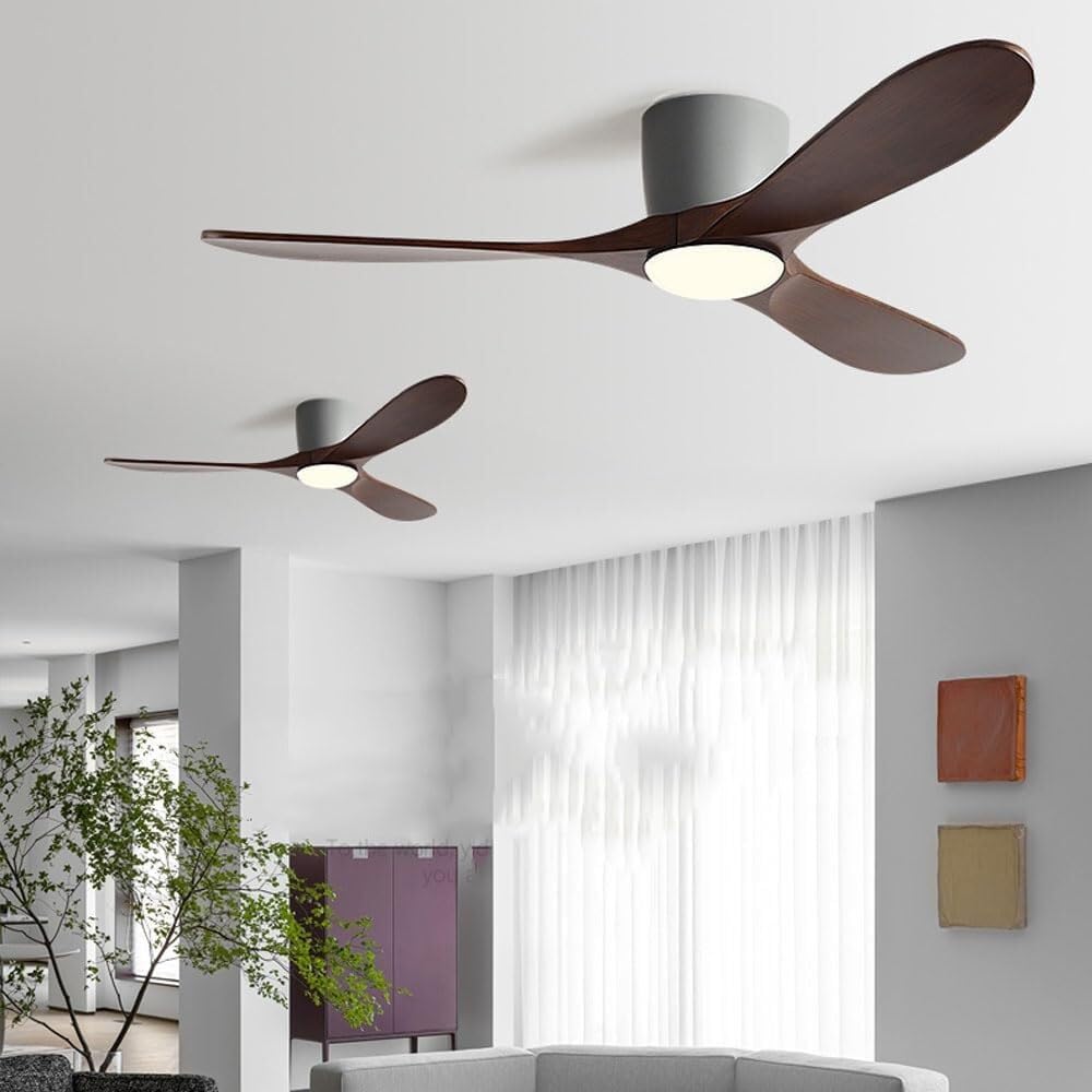 Flush Mount Ceiling Fan with Lights & Remote Control