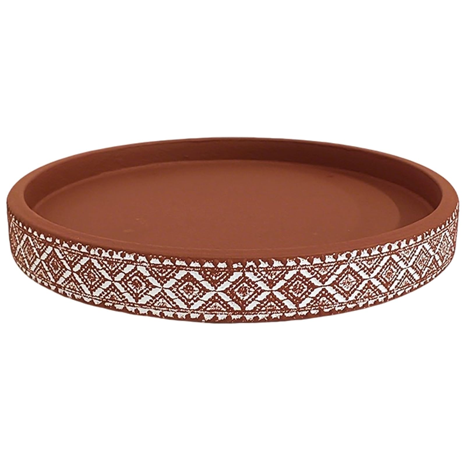 Plato Maceta Redondo de Plástico para Plantas, Bandeja para Recoger Agua en Macetas y Bebederos para Pájaros(Red,25cm/10in)