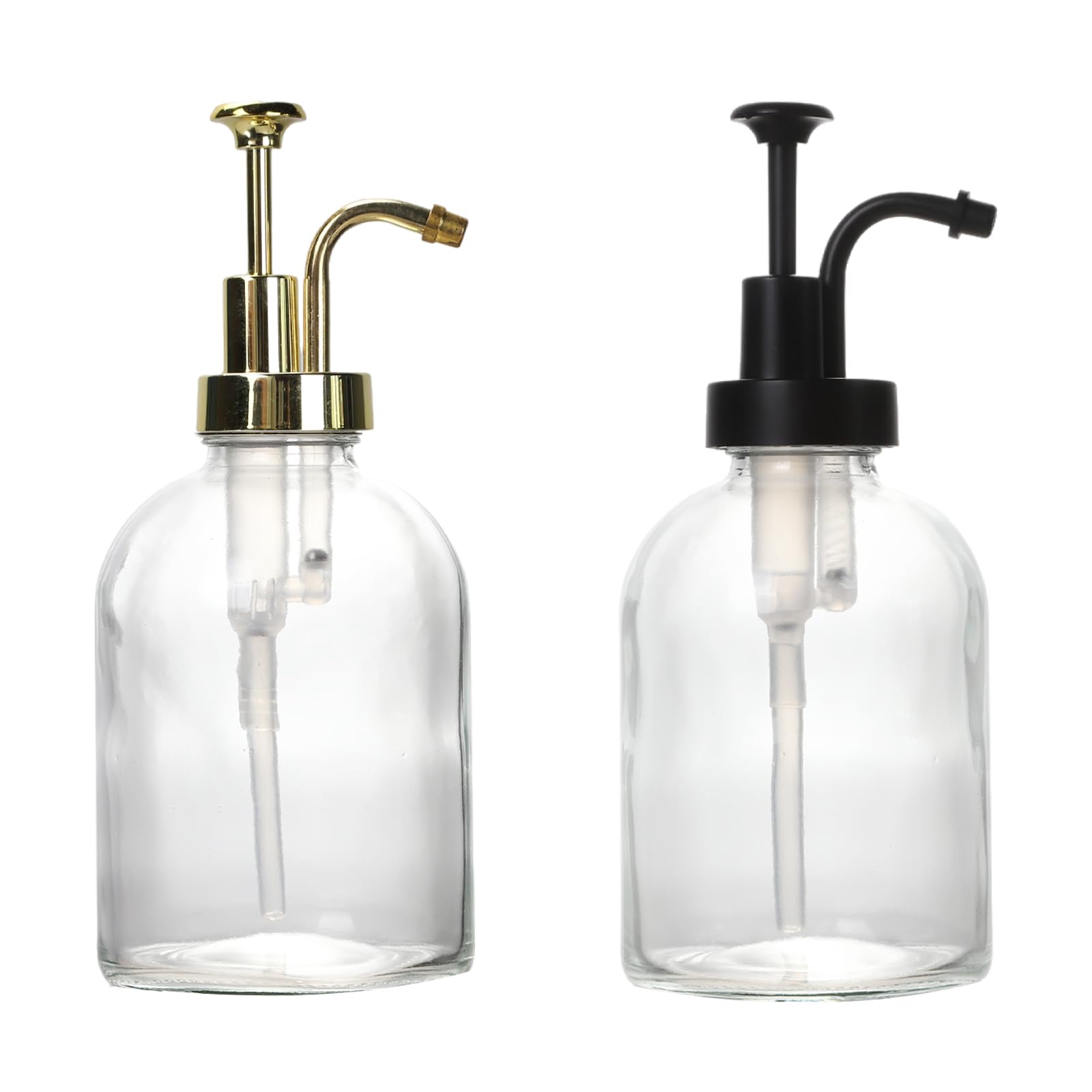 View 1 of Elegant Textured Glass Soap Dispenser with Refillable Acrylic Pump - Artistic Bathroom Decor for Foaming Hand Soap, Body Wash, Lotion and Essential Oils, Coffee Syrup with Spill Proof Spout