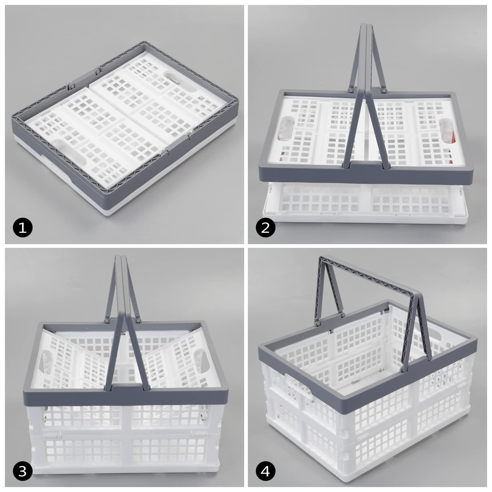 Lot de 2 Caisses en Plastique Pliables, Caisse Empilable Pliable
