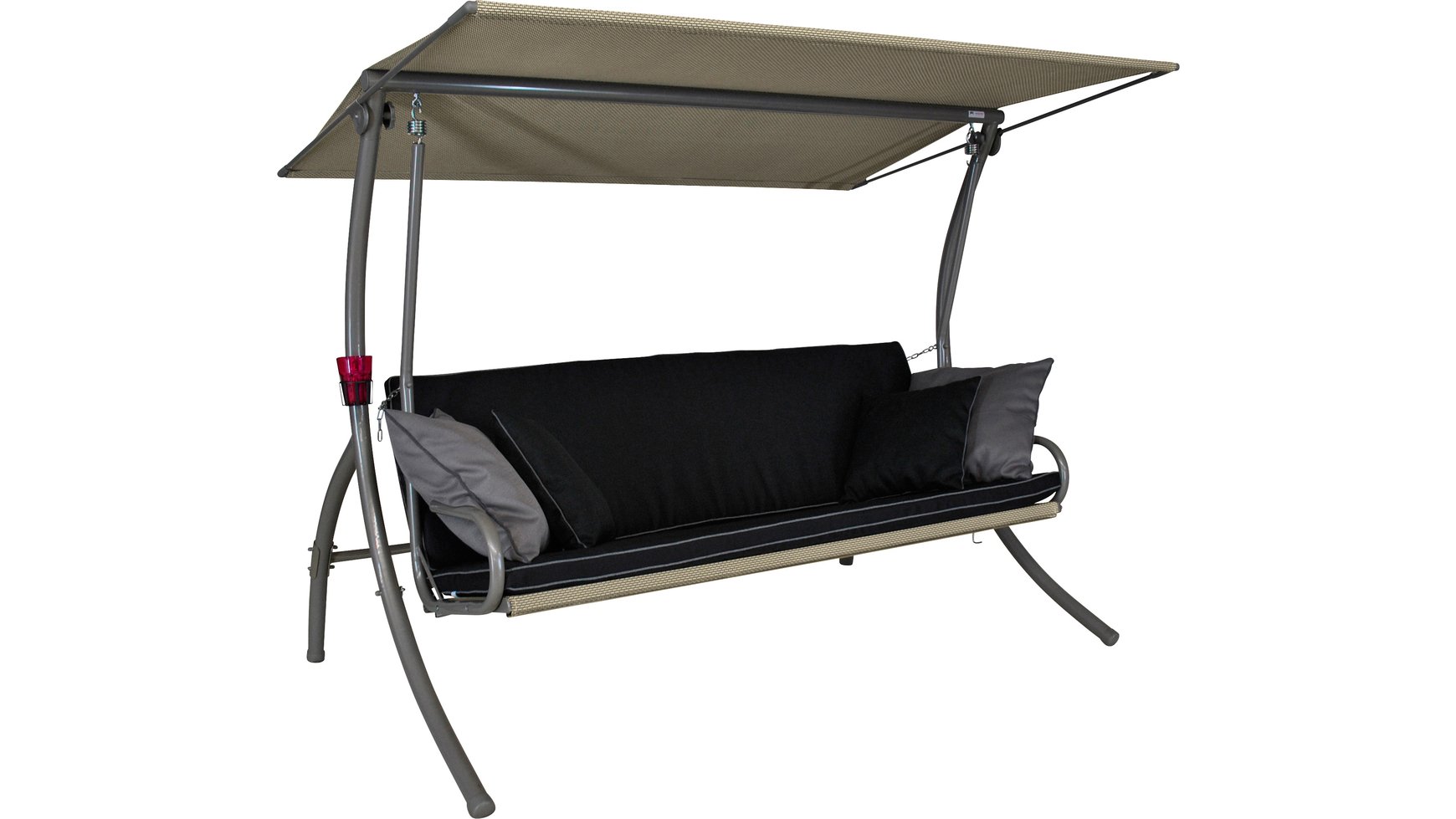 Angerer tempo libero mobili dondolo Elegance Style, 3 posti, Nero